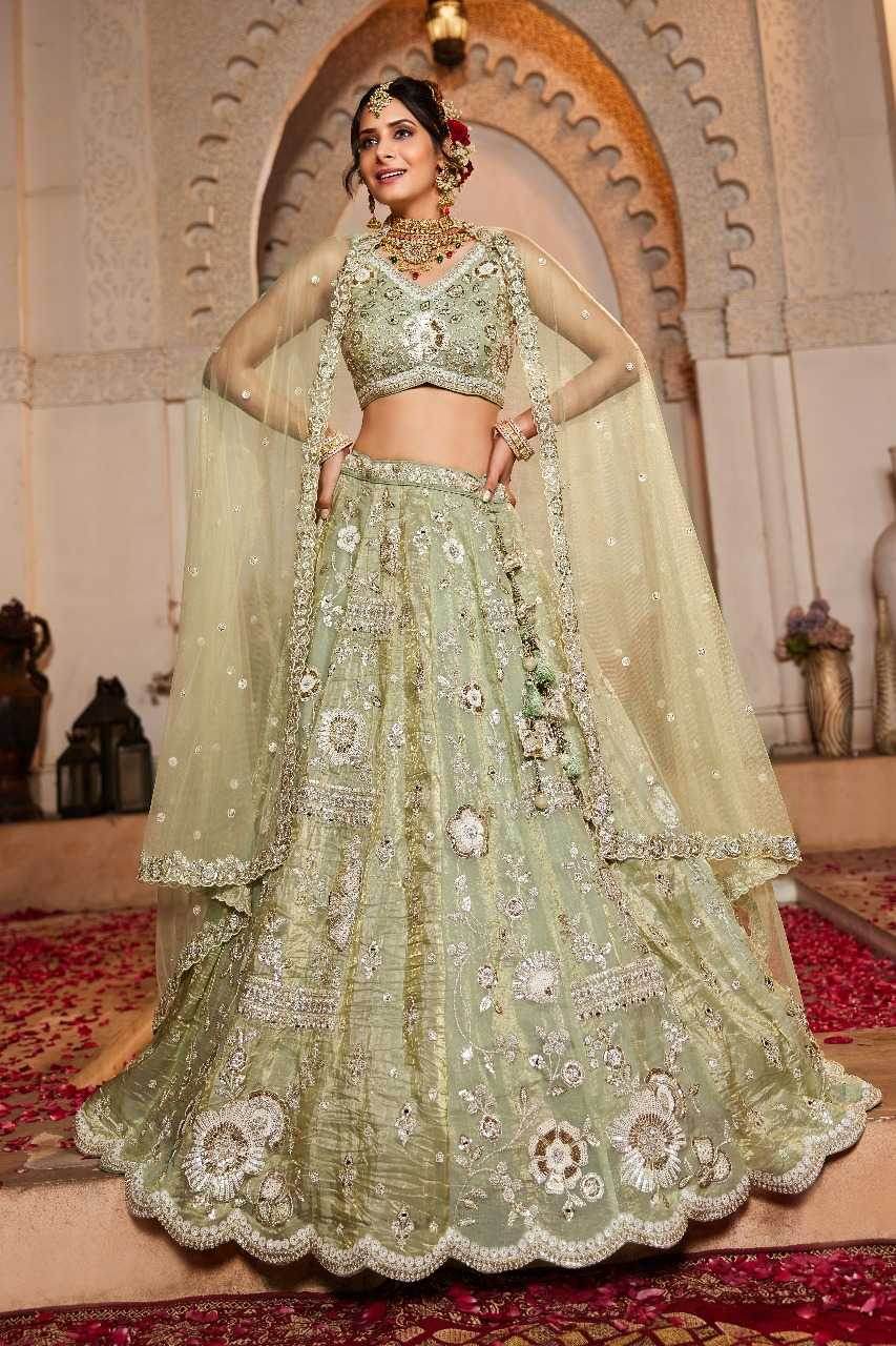 Tissue Embroidered Lehenga - MYLUXURY LANE ENTERPRISE